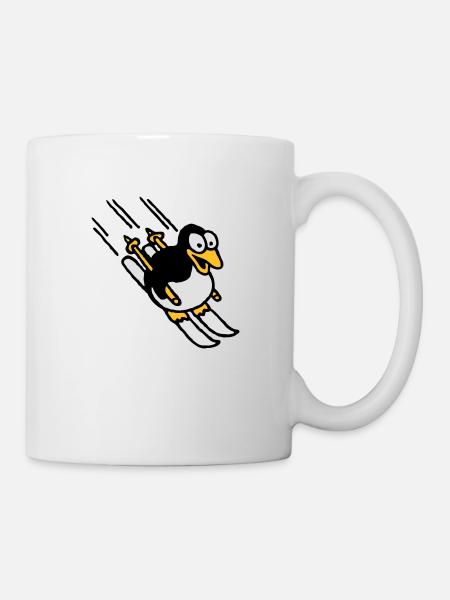 pinguin_ski_022011_e_3c - Tasse - Weiß
