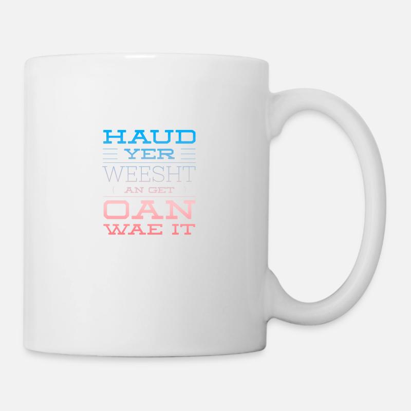 Haud Yer Weesht In red & Blue - Mug - white