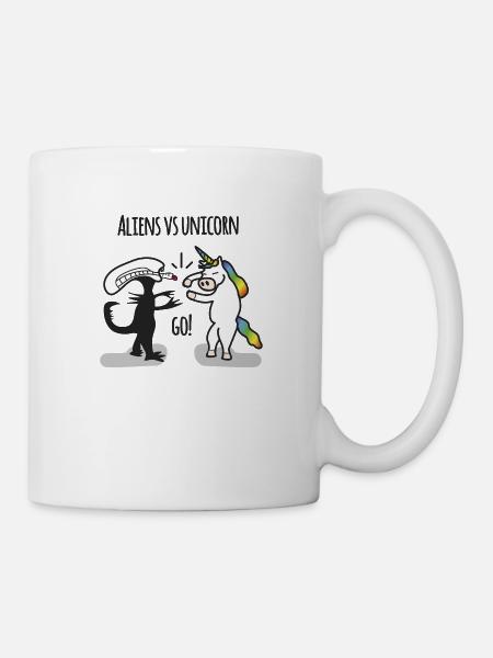 Aliens vs. licorne - Mug blanc - blanc