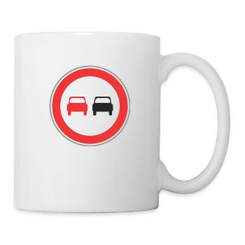Verkehrsschild rote und schwarze Autos 2 - Tasse - Weiß - Rechts