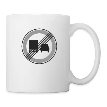 Road Sign truck and car restriction - Mug - white - Right