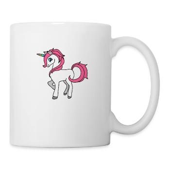 Douce Unicorn crinière rose et arc-en-Corne - Mug blanc - blanc - Droite