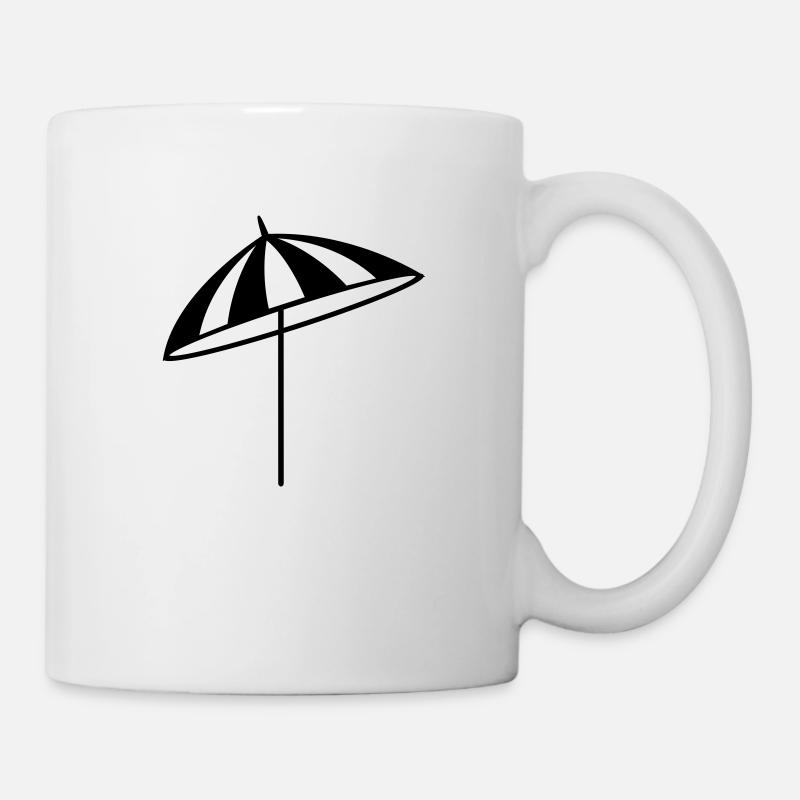 Schirm - Strand - Tasse - Weiß