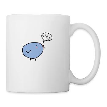Chirp Vogel Comic - Tasse - Weiß - Rechts