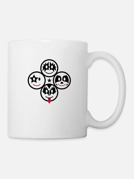 Smiley Kiss Icons (quadratisch) 3c - Tasse - Weiß