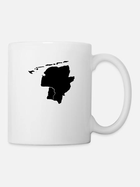 Ostfrieslandkarte schwarz - Tasse - Weiß