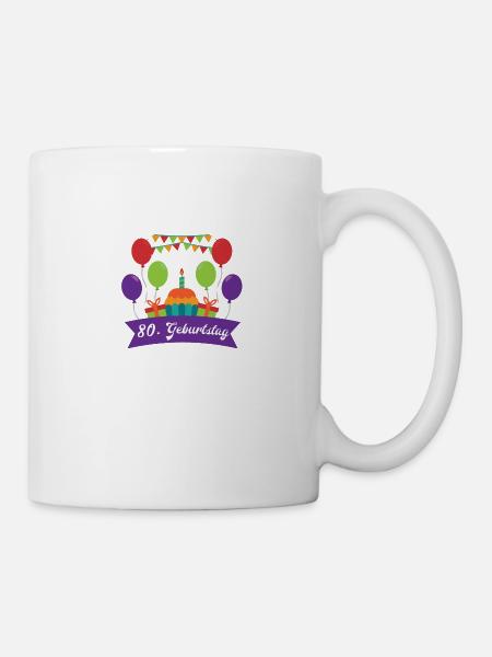 80 Geburtstag - Tasse - Weiß