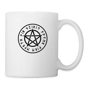 Pentagram, pentacle, rune, runes, symbols, signs - Mug - white - Right