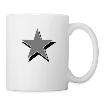 Stern mit Schlagschatten (Farbwechsel Möglich) - Tasse - Weiß - Rechts