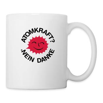 Atomkraft? Nein Danke! Logo lachende Sonne - Tasse - Weiß - Rechts