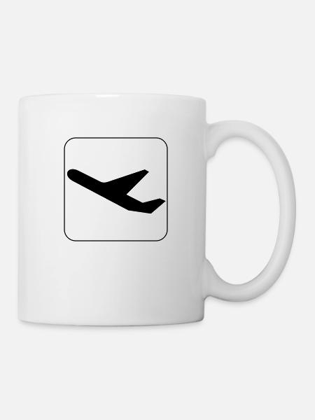 Symbol Abflug - Start - Departure - Tasse - Weiß