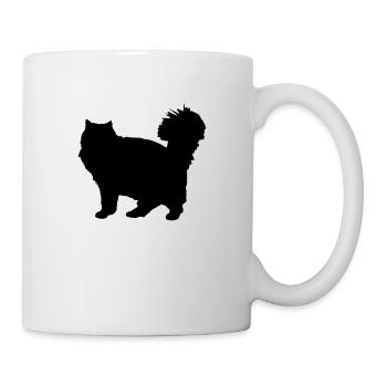 Vektor Katze Silhouette - Tasse - Weiß - Rechts