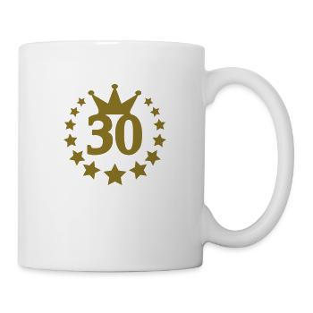 30_real_Stern krone - Tasse - Weiß - Rechts