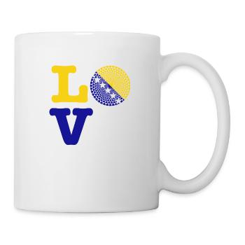 coeur bosnie - Mug blanc - blanc - Droite