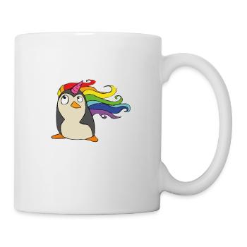 Punguin Einhorn Regenbogen - Tasse - Weiß - Rechts