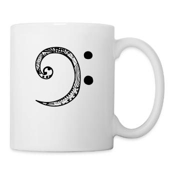 Bass Schlüssel - Tasse - Weiß - Rechts