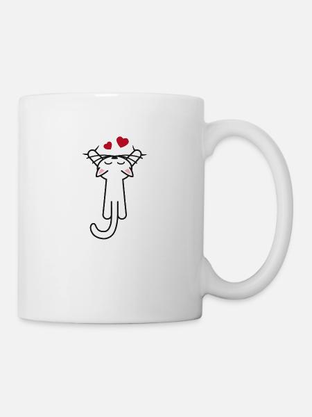 Kitty hanging love - Tasse - Weiß
