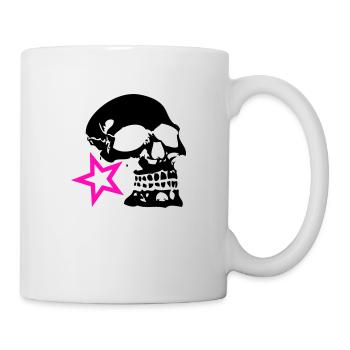 tete de mort crane profil etoile logo - Mug blanc - blanc - Droite