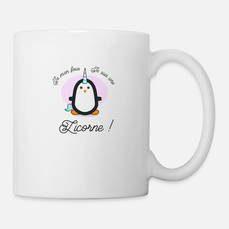 Je m'en fous j'suis une licorne - pingouin - Mug blanc - blanc