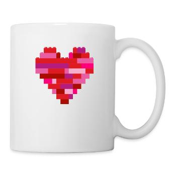 Coeur en briques - Mug blanc - blanc - Droite
