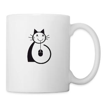 Chat souris ordinateur - Mug blanc - blanc - Droite