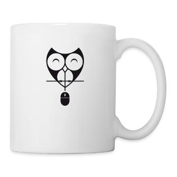 Hibou souis ordinateur - Mug blanc - blanc - Droite