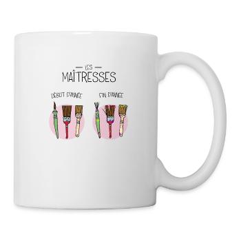 Les maîtresses en début et fin d'année - Mug blanc - blanc - Droite