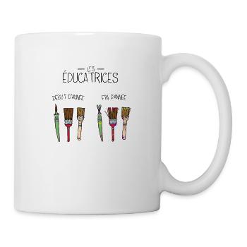 les éducatrices en début et fin d'année - Mug blanc - blanc - Droite