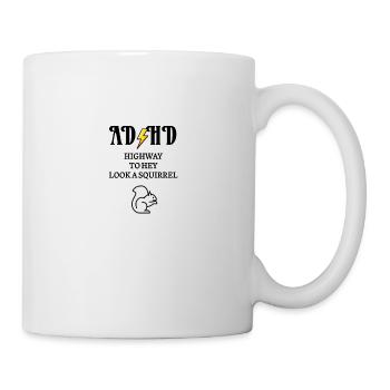 TDAH route à regarder hey un écureuil - Mug blanc - blanc - Droite