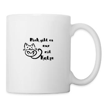 mich gibt es nur mit katze black - Tasse - Weiß - Rechts