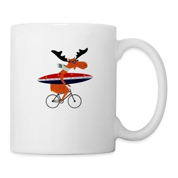elch surfing - Tasse - Weiß - Rechts
