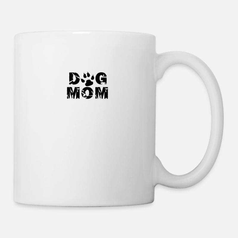 dog mom black - Tasse - Weiß