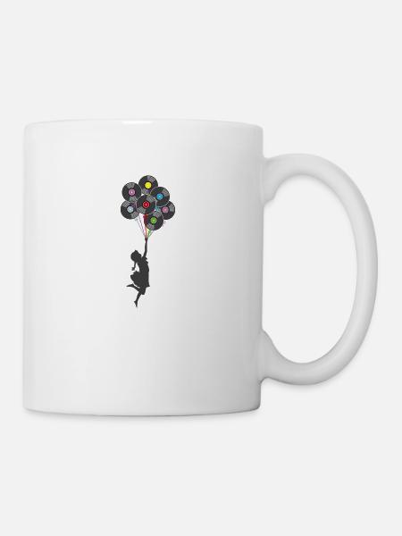 Fille vinyle ballons - Mug blanc - blanc
