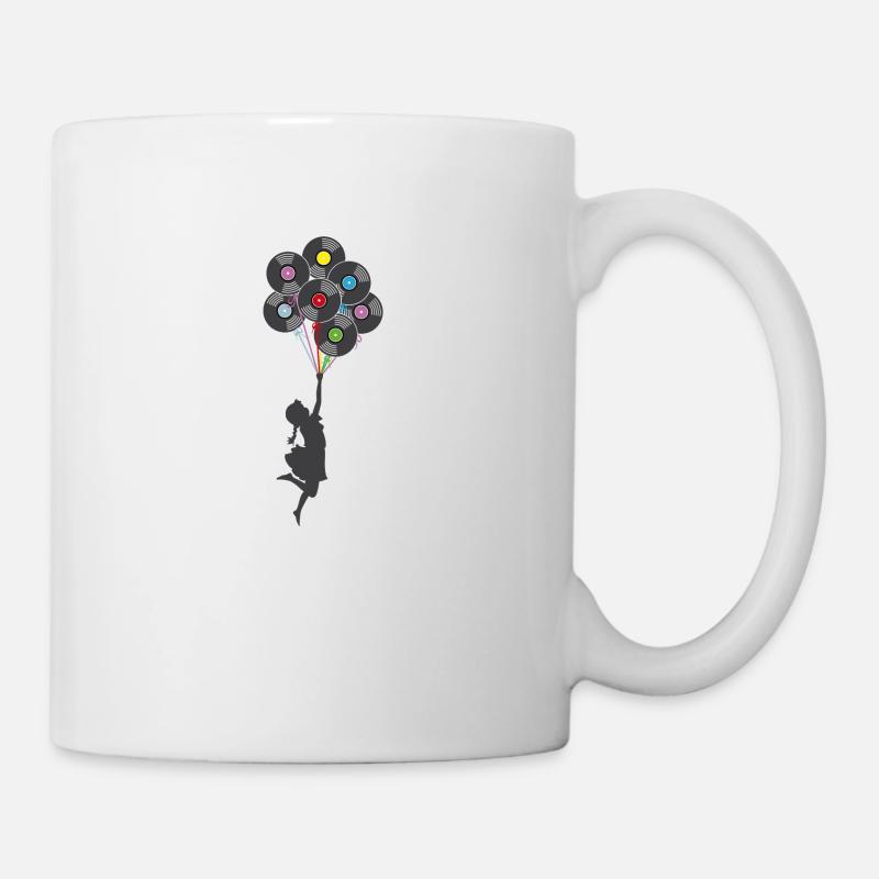 Fille vinyle ballons - Mug blanc - blanc