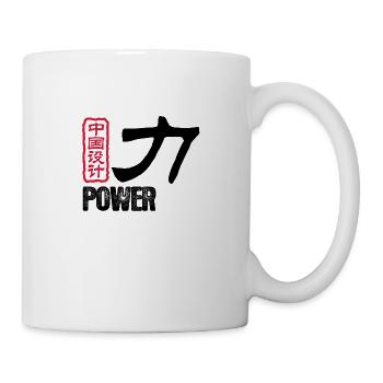Chinese Words: Force - Mug - white - Right