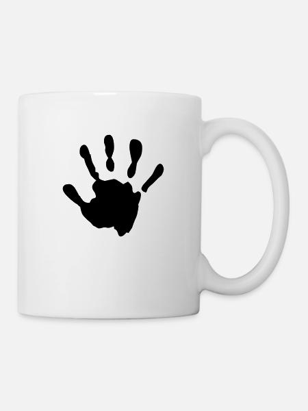 Bébé dans le ventre empreinte de main - Mug blanc - blanc
