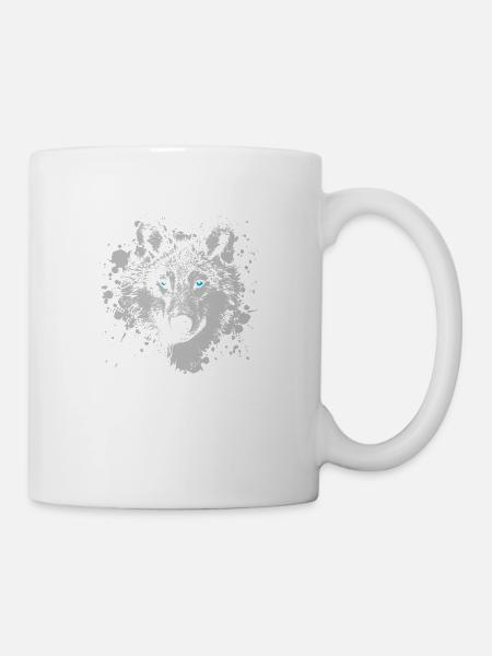 Wolf Rudel mystisch - Tasse - Weiß