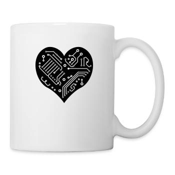 Couer de la technologie - Mug blanc - blanc - Droite