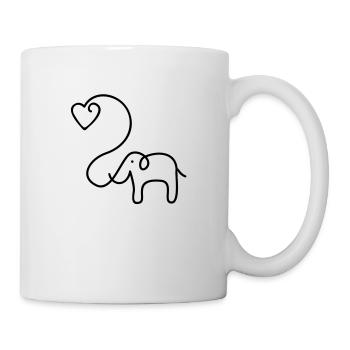 ELEFANT mit Herz - Tasse - Weiß - Rechts