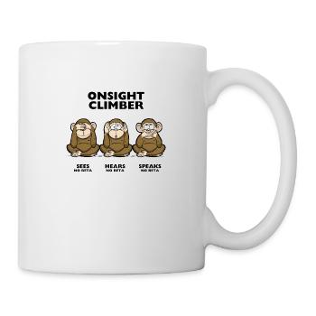 On Sight climber three wise monkey Kletter T-Shirt - Tasse - Weiß - Rechts