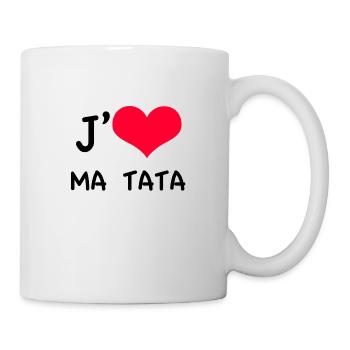 Ich liebe meine tata roten Herzen - Tasse - Weiß - Rechts