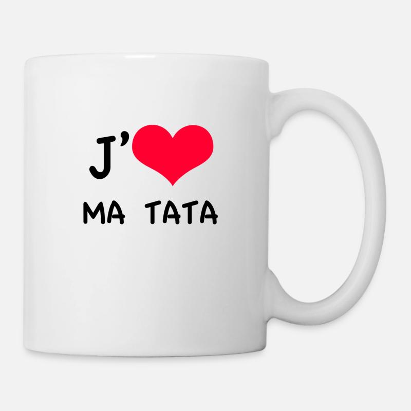 j'aime ma tata coeur rouge - Mug blanc - blanc
