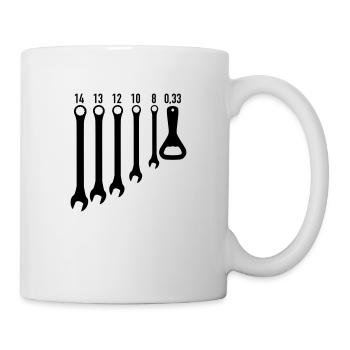 Maulschlüssel und Flaschenöffner - Tasse - Weiß - Rechts