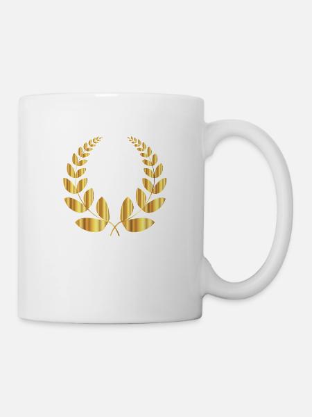Lorbeerkranz Gold - Tasse - Weiß