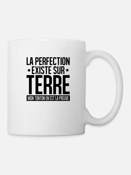 la perfection existe mon tonton en est la preuve - Mug blanc - blanc