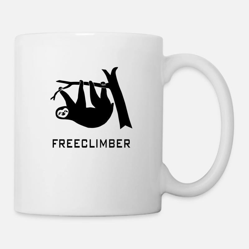 faultier freeclimber klettern climbing berge - Tasse - Weiß