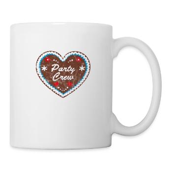 Lebkuchenherz "Party Crew" grunge look - Tasse - Weiß - Rechts