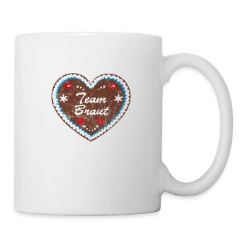 Lebkuchenherz "Team Braut" - Tasse - Weiß - Rechts