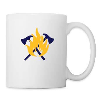 Firefighters flame and ax - Mug - white - Right