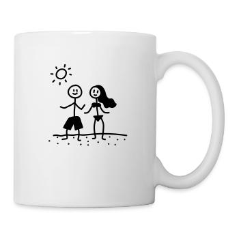 Couple on beach - line - Mug - white - Right